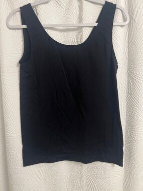Basque Black Scoop Neck Tank Top